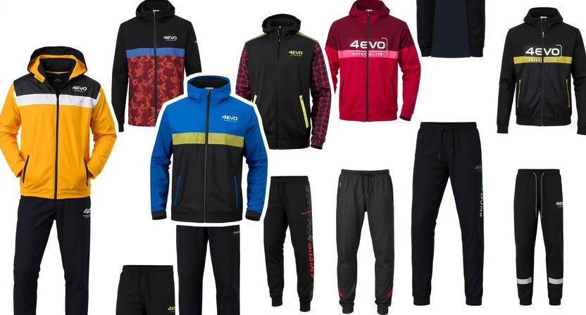 Full 4-EVO teamwear range in amber, blue, red and black