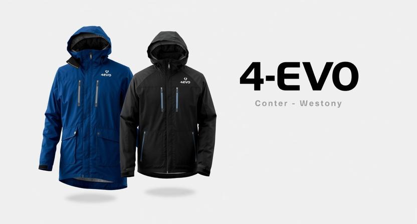 4-EVO waterproof storm parka in blue and black